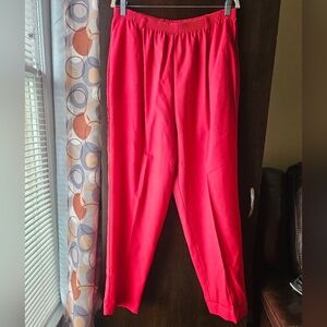 NWT Alfred Dunner Vibrant Red Pants With Elastic Waistband